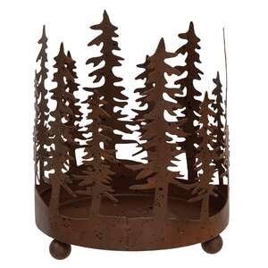 18068 Rusty Winter Forest Pillar Holder;