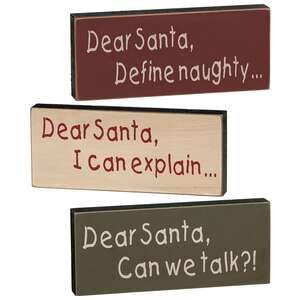 Dear Santa… Stenciled Block - 3 Asstd.