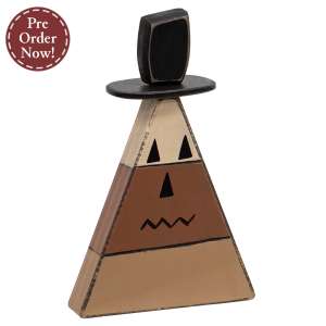 Distressed Wooden Top Hat Candy Corn Sitter #37894