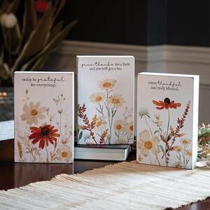 Grateful for Everything Fall Floral Box Sign, 3 Asstd. 37900;