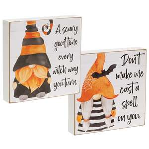 Scary Good Time Gnome Box Sign, 2 Asstd.