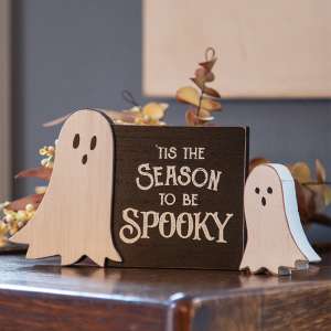 It's Spooky Season Block w/Ghost Sitter, 2/Set 37934