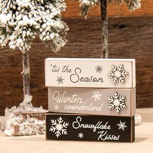 Tis the Season Snowflake Mini Block, 3 Asstd. 37956;