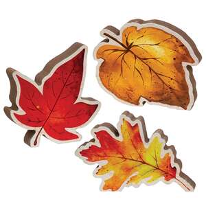 Chunky Wood Fall Leaf Sitter, 3 Asstd.