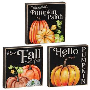 Hello Pumpkin Square Block, 3 Asstd.