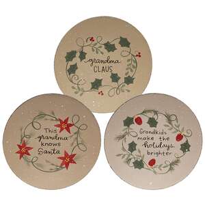 Grandma Claus Plate, 3 Asstd.