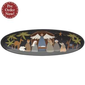 Primitive Nativity Oval Tray #38003