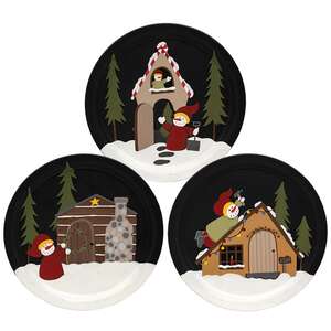 Snowman & House Plate, 3 Asstd.