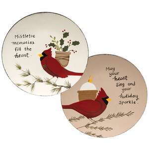 Mistletoe Memories Cardinal Plate, 2 Asstd.