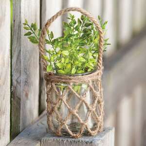 Glass Jar with Rope Netting BB6A852;