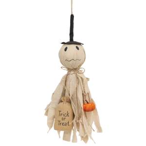 Trick Or Treat Ghost Hanger with Pumpkin #CS38963