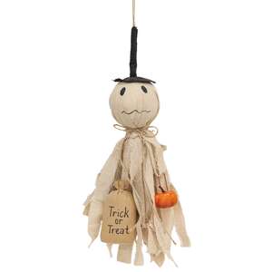 Trick Or Treat Ghost Hanger with Pumpkin