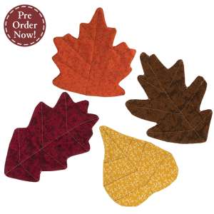 4 Set, Quilted Fall Leaves #CS39019