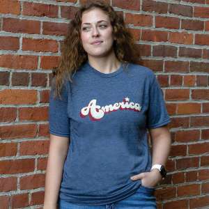 Vintage America T-Shirt, Heather Navy L155
