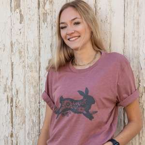 Bunny Floral T-Shirt, Heather Mauve L158