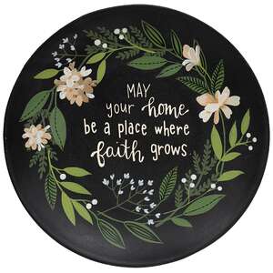 May Your Home Be a Place Where Faith Grows Wooden Plate