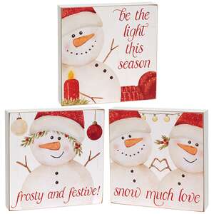 Snow Much Love Box Sign, 3 Asstd.