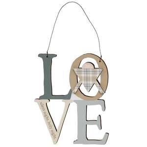 Silent Night Plaid Love Ornament
