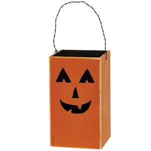 Distressed Wooden Jack O' Lantern Luminary #37930