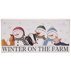 Winter on the Farm Snowmen & Animals Box Sign