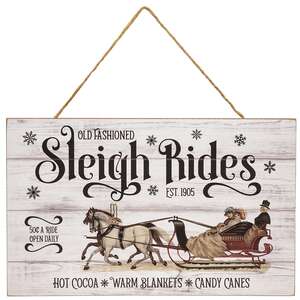 Old Fashioned Sleigh Rides Barnwood Look Sign
