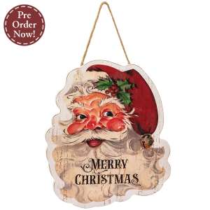 Vintage "Merry Christmas" Santa Sign #37990