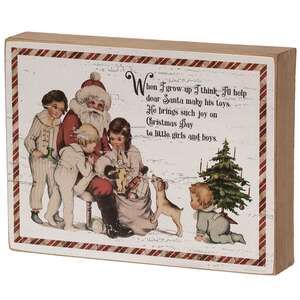 When I Grow Up Vintage Santa Box Sign