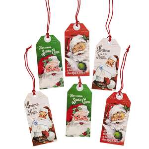 6 Set, Vintage Santa Gift Tags