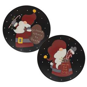 38009 Gnome Santa Mini Plate, 2 Asstd.;