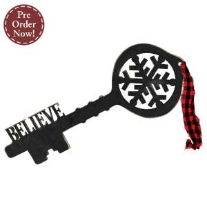 Wooden "Believe" Santa's Key Hanger #38072