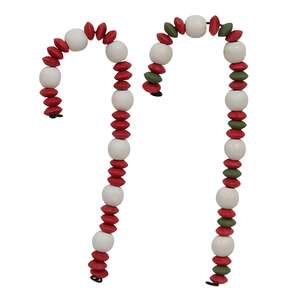 38170 Wooden Bead & Button Candy Cane;