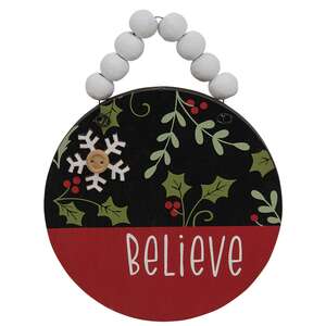 38188 Beaded Believe Painted Ornament w/Button Snowflake;