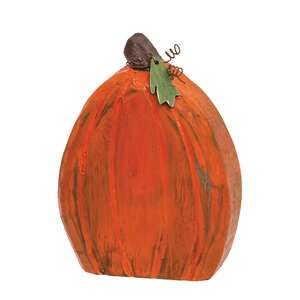 Carved Wooden Primitive Pumpkin Sitter