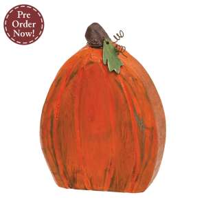 Carved Wooden Primitive Pumpkin Sitter #38194