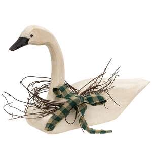 Distressed Wooden Carved Look Swan #38199