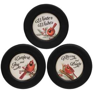 Winter Wishes Cardinal Plate, 3 Asstd.