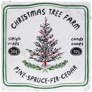 Christmas Tree Farm Distressed Metal Sign