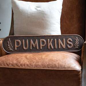 Pumpkins Rustic Brown Metal Sign 65349;