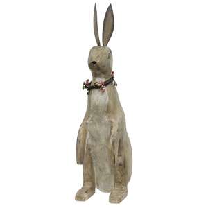 Antiqued Wooden Bunny;