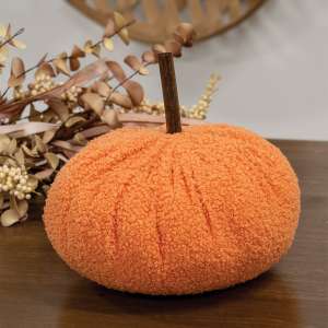 Stuffed Orange Chenille Pumpkin, 7.5" CS39017