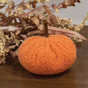 Stuffed Orange Chenille Pumpkin, 4.5" ;