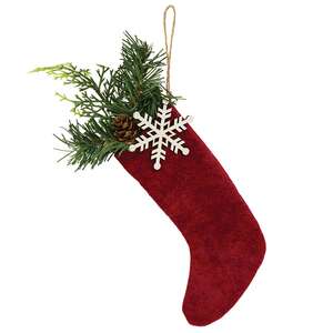 Hanging Winter Greens Snowflake Stocking