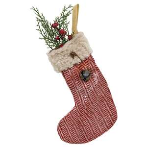 Iced Winter Greenery Stocking Ornament