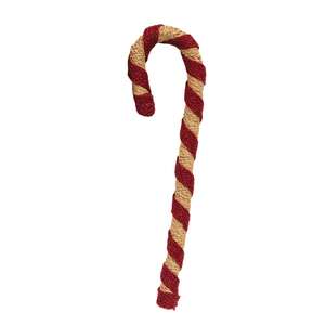 Red & Natural Jute Candy Cane, Medium