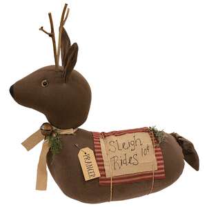 Stuffed Primitive Sleigh Rides Prancer Reindeer Sitter