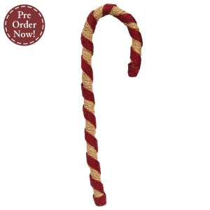 Red & Natural Jute Candy Cane, Large #CS39098