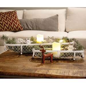 White Chicken Wire Oval Baskets, 2/Set 16064AB-WH;