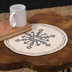 Snowflake Gray Round Mat 17003;