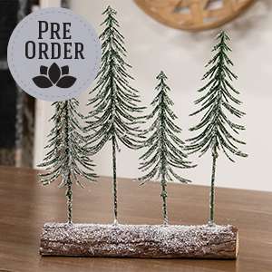 Snowy Pine Forest on Log 18408