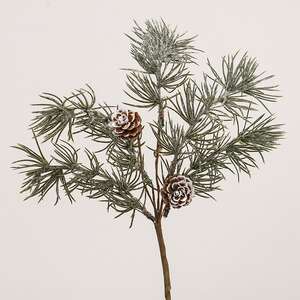 Iced Weeping Pine Pick, 14.5" 18424;